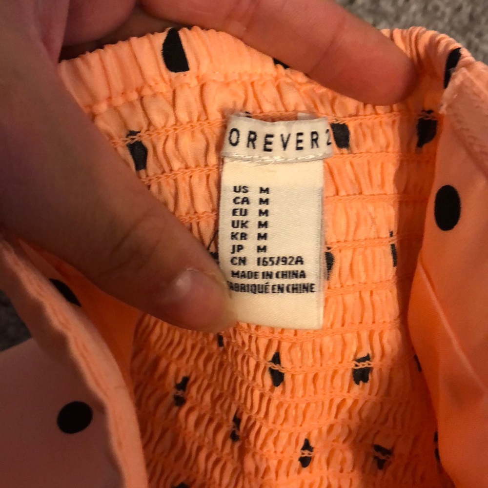 Peach Polka Dot Dress - Picture 2 of 3